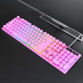T-WOLF T80 104-Keys RGB Illuminated Office Game Wired Punk Retro Keyboard, Color: Pink