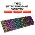 T-WOLF T80 104-Keys RGB Illuminated Office Game Wired Punk Retro Keyboard, Color: Black