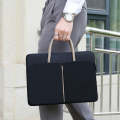 13 -13.3 Inch Oxford Cloth Laptop Bag Mens Womens Briefcase with PU Handle(Dark Black)