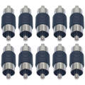 10pcs RCA Lotus Head Straight-through Male Monitoring Audio Adapter AV Butt Joint(Male to Male)