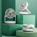Rotatable LED Night Light Desktop Folding Fan Portable Silent Wall Fan, Size: Charging Model(Green)