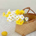Simulated Flower Arrangement Table Ornament Picnic Photo Props, Style: 5pcs White+Yellow Daisy Tr...