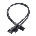 0.27m Computer PWM Temperature Control Cooling Fan Extension Cable Chassis HUB Connector(1 In 2)