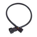 0.27m Computer PWM Temperature Control Cooling Fan Extension Cable Chassis HUB Connector(1 In 1)