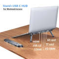 6 Ports USB-C/Type-C HUB Docking Station Laptop Stand Holder