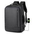 Expandable Business Waterproof Laptop Backpack With USB Port(Grey)