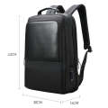 Bopai 61-26111 Large Capacity Business Commuter Laptop Backpack With USB+Type-C Port(Black)