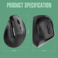 XUNSVFOX H5 Upright Vertical Dual Mode Mouse Rechargeable Wireless Business Office Mouse(Black)