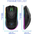 XUNSVFOX XYH80 Hollow Hole Rechargeable Wireless Gaming Mouse RGB Light Computer Office Mouse(Black)