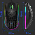 XUNSVFOX XYH90 Wired Hollow Hole Mouse RGB Illuminated Macro Programming Gaming Mouse(Black)