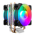 COOLMOON Frost Double Copper Tube CPU Fan Desktop PC Illuminated Silent AMD Air-Cooled Cooler, St...