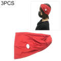 3 PCS Headband Sports Yoga Knitted Sweat-absorbent Hair Band with Mask Anti-leash Button(Red)