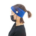 3 PCS Headband Sports Yoga Knitted Sweat-absorbent Hair Band with Mask Anti-leash Button(Blue)