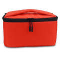 Water-resistant DSLR Padded insert Case Waterproof Zipper Removable Partition Camera Bags(Red)