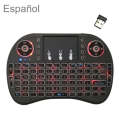 Support Language: Spanish i8 Air Mouse Wireless Backlight Keyboard with Touchpad for Android TV B...
