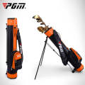 PGM Golf Large Capacity Nylon + PU Bag with Holder for Men and Women(Black Orange)