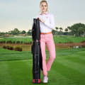 PGM Golf Large Capacity Nylon + PU Bag with Holder for Men and Women(Black Orange)