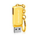 MicroDrive 128GB USB 2.0 Creative Personality Metal U Disk with Keychain (Gold)