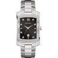 Authentic BULOVA Diamond Accented Stainless Steel Mens Watch
