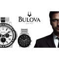 Authentic BULOVA Diamond Accented Stainless Steel Mens Watch