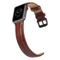 Black Buckle Leather Watch Band For Apple Watch Ultra 49mm&Watch Ultra 2 49mm / Series 9&8&7 45mm...
