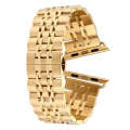 20mm Women Hidden Butterfly Buckle 7 Beads Stainless Steel Watch Band For Apple Watch 38mm(Gold)