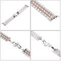 20mm Women Hidden Butterfly Buckle 7 Beads Stainless Steel Watch Band For Apple Watch 38mm(Silver...