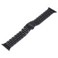 Hidden Butterfly Buckle 7 Beads Stainless Steel Watch Band For Apple Watch 42mm(Black)