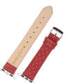 Rhombus Top Layer Cowhide Leather Watch Band For Apple Watch Series 9&8&7 41mm / SE 3&SE 2&6&SE&5...