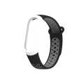 Colorful Silicone Wrist Strap Watch Band for Xiaomi Mi Band 3 & 4(Black Grey)