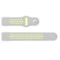 Two-color Round Hole Silicone Watch Band for Fitbit Charge 3, Watch Band Size:130-195mm(Grey Green)