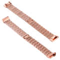 For Fitbit Charge 3 Diamond-studded Stainless Steel  Watch Band(Rose Gold)