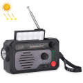 KK-228 Multifunctional Solar Power Hand Generator Radio Outdoor Emergency Disaster Prevention(Bla...