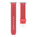 For Apple Watch Series 3 & 2 & 1 42mm Fashion Fishbone Pattern Silicone Watch Band(Red)