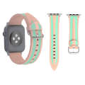 For Apple Watch Series 3 & 2 & 1 42mm Fashion Double Stripes Pattern Silicone Watch Band (Pink+Gr...