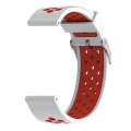 Double Colour Silicone Sport Watch Band for Xiaomi Huami Amazfit Bip Lite Version 22mm(White Red)