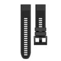 Quick Removable Silicone Watch Band for Fenix 5 22mm(Black)