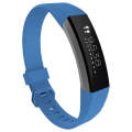 Solid Color Silicone Watch Band for FITBIT Alta / HR, Size: S(Turkish Blue)