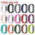 Solid Color Silicone Watch Band for FITBIT Alta / HR(Rose Red)
