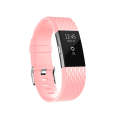 Diamond Pattern Adjustable Sport Watch Band for FITBIT Charge 2, Size: L, 12.5x8.5cm(Pink)