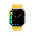 T800 Ultra 1.99 inch Ocean Silicone Band Smart Watch Support Heart Rate / ECG (Yellow)