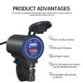 ZH-723F1 Car / Motorcycle QC3.0 Cell Phone Fast Charging Dual USB Car Charger(Blue Light)