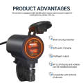 ZH-723F4 Car / Motorcycle QC3.0 Cell Phone Fast Charging Dual USB Car Charger(Orange Light)