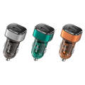 WK WP-C45 Vanguard Series Mecha Transparent USB+Type-C Fast Car Charger (Green)