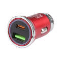 AR-CA08 12W 2A USB-C / Type-C + USB Ports Car Charger (Red)
