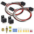 Car 12V 40A 175-185 Degree Thermostat Dual Electric Cooling Fan Wiring Relay Sensor Kit