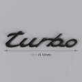 Car TURBO Personalized Aluminum Alloy Decorative Stickers, Size: 13x3x0.3cm (Black)