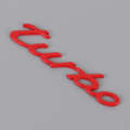 Car TURBO Personalized Aluminum Alloy Decorative Stickers, Size: 13x3x0.3cm (Red)