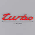Car TURBO Personalized Aluminum Alloy Decorative Stickers, Size: 13x3x0.3cm (Red)