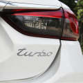 Car TURBO Personalized Aluminum Alloy Decorative Stickers, Size: 13x3x0.3cm (Silver)